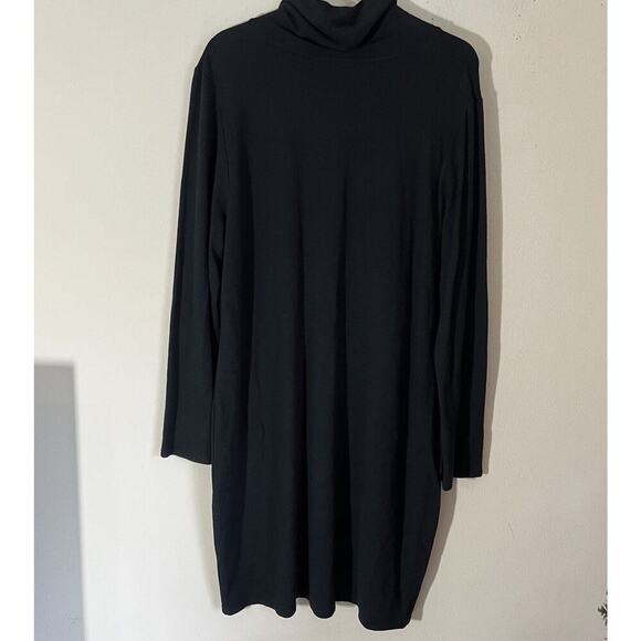 J. Jill Wearever Black Cowl Neck Stretch Ribbed Knit Sweater Midi Dress XL - Picture 7 of 7